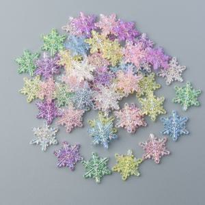 67개 2.0cm/0.79인치 AB 무지갯빛 투명 아크릴 눈송이 플랫백 참 샤이니 눈꽃 장식품 DIY 용품, 주얼리 제작 헤어클립 귀걸이 스크랩북킹 겨울 크리스마스 수공예용