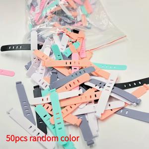 50개 무작위 색상 재사용 가능한 실리콘 케이블 타이 - 헤드폰, USB 충전기, 전자 제품에 적합한 케이블 타이 로프 정리기, 내구성 있는 플라스틱, 다양한 색상, 무작위 색상의 로프 패스너