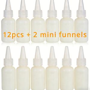 12개/24개 플라스틱 스퀴즈 병, 측정 1oz 미니 깔때기가 있는 빈 병, 아트 크래프트 장식용품, 크래프트 로션 파티 용품
