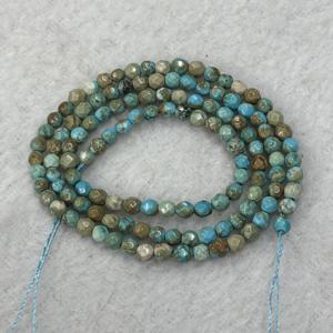 3mm 터키석 천연 돌 비즈, 보석 만들기용 라운드 루스 패싯 비즈, DIY 팔찌 목걸이, 비즈 및 비즈 어소트먼트