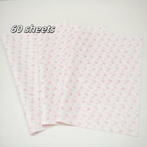20/60매, 핑크 리본 패턴 티슈 페이퍼, 20X14인치, 얇은 종이, 선물 포장, 방습 의류, 레드 와인 포장, 선물 상자 채우기, 약한 물품 보호, 장식용 생일 선물, 발렌타인데이 선물에 적합