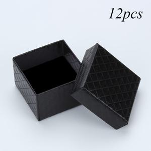 12개 세트 5cm x 5cm x 3cm 보석 반지 선물 상자, 벨벳과 스펀지 안감 귀걸이 및 펜던트 보관함, 목걸이·팔찌 전시용 카드보드 박스, 웨딩 선물