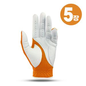 5장 블레스트 반양피 골프장갑 천연양피 이중덧댐 남성용 내구성강화 필드앤 오랜지