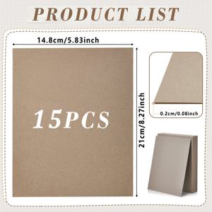 스크랩북 커버 제작용 15개 하드 카드보드 - 2mm 두께 스크랩북 공예 카드보드, 스크랩북, 모델 제작, 페인팅 가능한 베이스보드/포스터 뒷면, 스탬프 및 카드 커버 제작에 적합 - 및 취미 애호가용