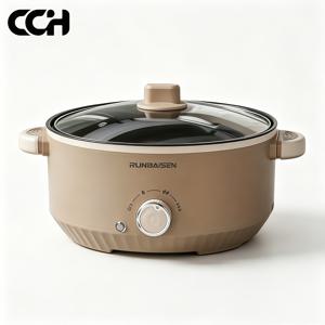 [CCH] 유럽 표준 24CM 직경 단층 전기 냄비, 전기 핫팟, 전기 조리 기구, 다기능 올인원 냄비, 국/볶기/밥/죽/핫팟 조리 가능