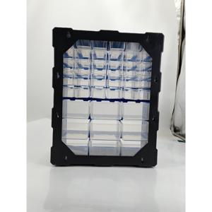 39서랍 부품 정리장, 18.7 X 15 X 6.3인치 벽걸이형 소형 부품 보관함, 투명 서랍 및 탈착식 칸막이 포함, 나사 너트 볼트 와셔 패스너 정리함, 차고 작업장 자동차 수리 및 철물 수납용