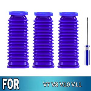 3+1(호스 3개 + 드라이버) V6/V7/V8/V10/V11/V15 진공청소기 부착물용 교체용 하부 파이프 호스, V6/V7/V8/V10/V11/V15 케어 시스템용 플라스틱 드럼 커넥터가 있는 유연한 소프트 호스