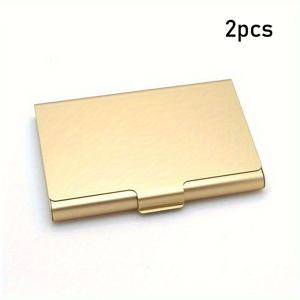 2개 창의적인 명함 케이스 알루미늄 합금 카드 홀더 메탈 박스 커버 신용카드 남성용 명함지갑