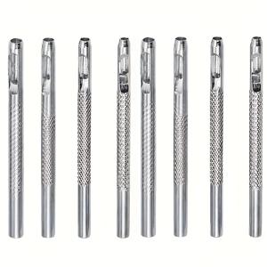 가죽 펀칭기 8종 세트, 2.5mm, 3.0mm, 3.5mm, 4mm 원형 속통 펀치 키트, 가죽공예용 펀칭 공구 키트, 가죽 스트랩, 벨트, 캔버스, 종이, 플라스틱에 적합, 초보자용