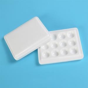 SeamiArt 12칸 사각형 도자기 느낌의 다기능 수채화 물감 팔레트, 뚜껑 포함, 휴대용, 세척이 용이함