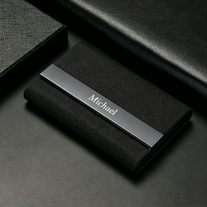 맞춤형 스테인리스 스틸 명함 홀더 (텍스트 포함), 편안한 그립감, 마그네틱 플립 커버, 트렌디한 모던 디자인, 내구성, 사무실 또는 전문가용으로 적합