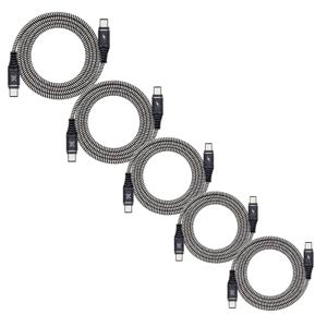 5개 묶음 240W USB-C-USB-C 고속 충전 케이블, 1M/2M 브레이드 고속 Type-C 케이블, 휴대폰, 노트북 및 태블릿용 내구성 좋은 나일론 브레이드 케이블