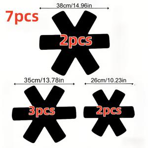7개 세트 고품질 논스틱 냄비 패드, 스크래치 방지 패턴, 세탁 가능 재사용 가능 펠트 냄비 패드, 모든 조리 기구에 사용 가능, 조리 기구 보호, 내구성, 미끄럼 방지, 호환 가능