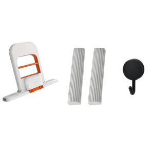 4개 세트: 손잡이 1개 + 교체용 스펀지 2개 + 고리 1개, 헹굼 필요 없는 탁상용 청소기, 빠른 청소, 공간 절약을 위한 접이식, 가정, 사무실, 욕실, 주방용 휴대용 시스템, 컴팩트한 탁상용 스크러버, 작은 아파트와 기숙사에 적합, 평평한 벽 닦기용 내구성 있는 플라스틱 소재