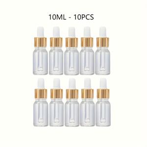 투명 에센셜 오일 병 10ml&15ml&20ml 유리 스포이드 병(10개입), 여행용 화장품 포장 용기
