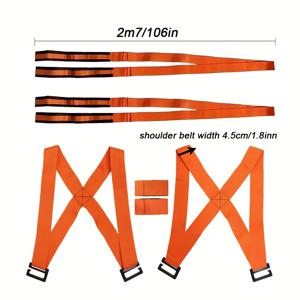 중대형 가구를 위한 이동 벨트, 이중 어깨 스트랩 특징, 피아노, 물품, 가구 및 냉장고를 계단 상하로 운반에 이상적. 이 도구 절약 키트에는 스트랩 2개, 보조 벨트 2개 및 금속 버클 4개가 포함되어 있습니다.