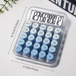 투명 그라데이션 계산기 - 산뜻한 디자인, 12자리 대형 스크린 및 쾌적한 클릭감, 사무실, 학교, 회계, 금융에 적합 (AAA 배터리 미포함)