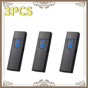 2개/3개 텍스처 방풍 전자 라이터, USB 충전식 휴대용 터치 센서 라이터, ABS 소재