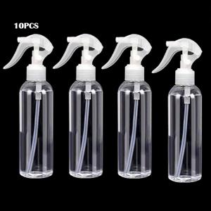 10개입 200ml/6.76oz 투명 플라스틱 스프레이 병, 리필 가능 미세 미스트 스프레이 트리거 포함, 리필 용이, 청소용액, 헤어 케어, 가정 정원 식물 관리 및 여행용 스프레이 병에 적합