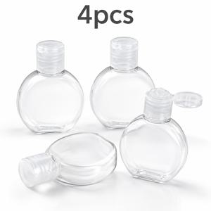 4개 세트, 30ML 휴대용 리필 가능 병, 재사용 가능한 누수 방지 펌프 병 (플립형 뚜껑 포함), 샴푸, 로션, 크림, 젤, 핸드 소파 및 기타 제품 보관에 적합, 휴대용 여행 필수품