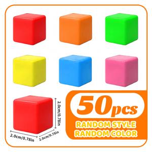 50개 자석 빌딩 블록 | 생동감 있는 단색 STEM 건설 장난감, 창의적인 3D 건축, 개방형 놀이 및 직접 체험용 | 3세 이상 남녀 아동을 위한 크리스마스 및 할로윈 선물, 무작위 색상