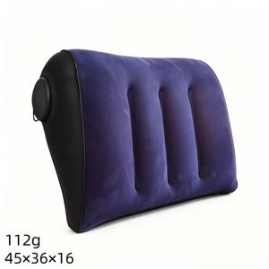 1개 부풀리는 휴대용 벨벳 무늬 삼각형 베개, 여행 및 사무실용 허리 쿠션, 각도 조절 지지대, 발 받침대, 다중 각도 사용에 적합