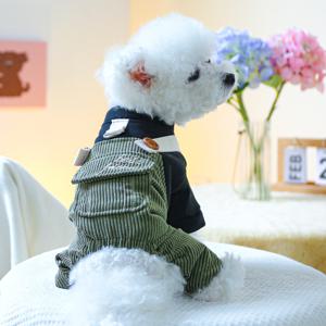 애완동물 옷 좋은 친구 멜빵바지 강아지 사각복 애완동물 멜빵바지 강아지 옷 귀여운 사각복 애완동물 의류 소형견~중형견 테디 비콘 포메라니안 코기 강아지 고양이 집 나들이 바지