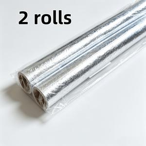 100Cm X 40Cm 벽지 2롤, 자가 점착 캐비닛 스토브 상판 두꺼운 방수 스티커 (주방 싱크대 밑), 캐비닛용 알루미늄 포일 뒷면 용지, 주방 전용 캐비닛 필름, 플라스틱 밀봉 포장