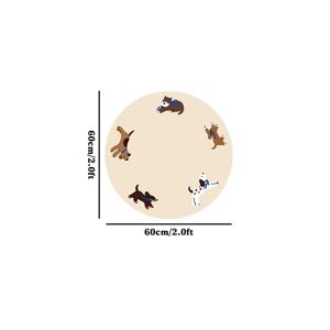 두꺼운 10mm 고품질 인조 캐시미어 점점멈춘 바닥 플러시 다치쉐운드 만화 원형 러그, 간편하고 귀여움, 베이지색 푹신한 침실, 침대 옆, 홈 데코, 소파, 커피 테이블 및 옷장용 부드러운 바닥 매트