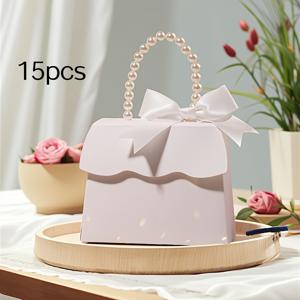 그녀/남자의 선물 8개/15개 펄 색상 점점 종이 상자, 휴대용 선물 상자 (생일, 성인 선물, 추수감사절, 결혼식 파티용), 리본 장식, 크기: 13.6X6X10.7Cm