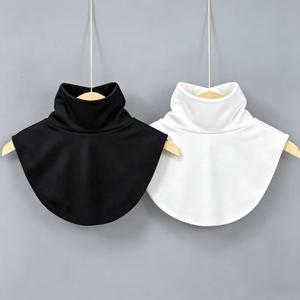 2개 여성용 분리형 하이넥 - 따뜻하고 편안한 셔츠 칼라, 플리스 페이크 칼라 하이넥, 다양한 색상의 우아한 하이넥 디자인 - 패셔너블한 따뜻한 베이스 레이어 의류, 겨울에 적합, 세탁 용이, 드레스, 정장에 적합