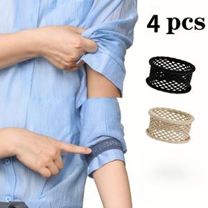 4개 세트 고탄력 미끄럼 방지 플라스틱 팔찌, 의류 친화적 커프스, 편안한 착용감, 피트니스, 일상 사용 및 캐주얼 웨어를 위한 탄성 팔찌