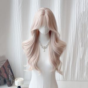 26인치 여성용 웨이브 Wig, 스위트하고 볼륨감 있는 긴 커리 웨이브 한국 스타일, 일상 착용, 데이트, 파티용 - 전체 머리 커버리지, 로즈 넷 캡, 열 저항 섬유, 파티 웨이브 | 스위트 스타일 웨이브 | 편안한 핏 웨이브