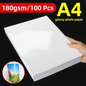 A4 사이즈(21 X 29.7cm) 광택지 포토용지 100매, 180g 잉크젯 프린터용 사진지, Lear 이미지 앨범, DIY 파티, 캠핑 및 축제 기록용