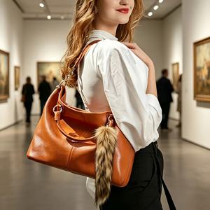 대형 40cm 브라운 인조 여우 꼬리 펜던트 어울리는 백팩 고리 선물 COS 소품 생일 선물 발렌타인데이 선물