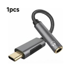 삼성 S26 울트라 S25 FE S24 A17 A16 플립용 USB C 헤드폰 어댑터, USB C to 3.5mm 동글 오디오 어댑터, 스테레오 Type C 보조 케이블, iPad Pro Mini Air용, 아이폰 17 Pro Max 17e 16e 16 15 픽셀 10a 9a용