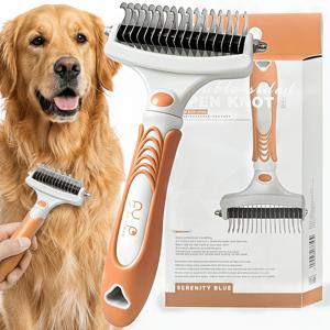 그루밍 브러쉬 - 양면, 강아지 및 고양이를 위한 초광대 - 털갈이 방지 하피, 95% 털갈이 감소 - 강아지용 하피 그루밍 도구 | 털갈이 및 털갈이 방지 도구