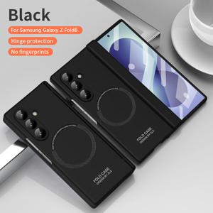 휴대폰 케이스 - 삼성 갤럭시 Z 폴드 8 울트라 마그네틱 힌지 폰 케이스 필름 올인원 무광 스킨 피부감, 펜 슬롯 스타일 없음, 자유로운 벤딩 스탠드, 풀 커버리지, 낙하 방지, 미적 감각, 편안한 손감, 지문 방지, 가벼운 실용성