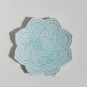 만다라 주얼리 트레이 원형 꽃 접시 포함 - 귀걸이, 목걸이, 팔찌 전시용 다용도 탁상용, 우아한 만다라 접시, 크리스마스, , 부활절 휴일 선물용 접시, 주얼리 트레이