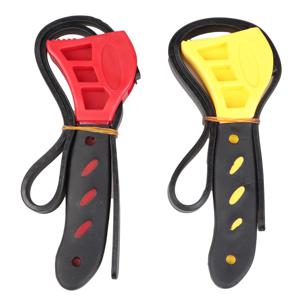6인치 다기능 벨트 렌치 2개 세트, 조절식 병따개 포함, 자동차 수리용 범용 고무 필터 렌치