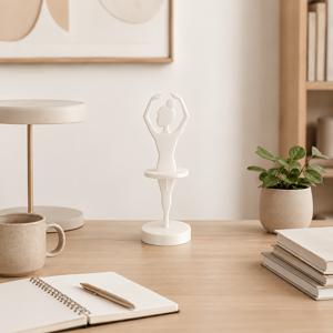 1개입 이중 레이어 헤어 타이 정리함 - 우아한 댄서 디자인, 헤어 타이와 헤어 고무줄을 분류하여 보관할 수 있는 이중 구조, 화장대, 침실 협탁, 욕실 카운터탑, 책상에 적합, 댄서, 댄스 교사, 발레 애호가를 위한 선물로 이상적