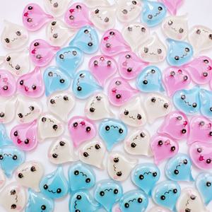 34개/54개 아이시 투명 네일 아트, 휴대폰 케이스 및 스크랩북킹 공예용 - 즐거운 얼굴 및 눈물방울 플랫 백 참, 3D DIY 누르기 액세서리, 보석, 사진 프레임, 휴대폰 케이스 장식용