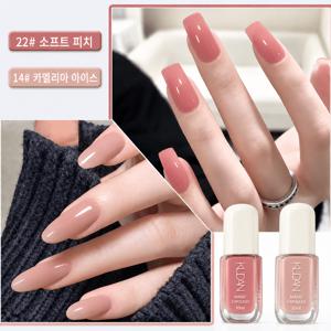 【2개 세트】 네일 폴리시 10ml 14호 카멜리아 아이스 + 22호 소프트 피치 필오프 매니큐어 누드핑크 피치핑크 셀프네일 데일리 네일컬러 가을 젤네일