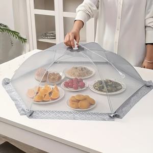 1개 조절 가능한 메쉬 식품 커버 - 접이식 및 재사용 가능한 식탁 보호대, 벌레 차단, 통기성 유지, 가정용 및 캠핑카 냉장고 부품에 적합