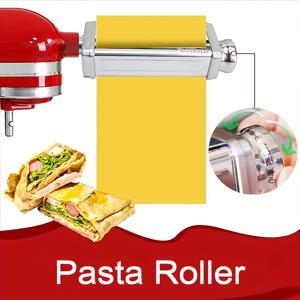 Kitchenaid 스탠드 믹서용 스테인리스 스틸 파스타 부착 장치, 파스타 시트 롤러, 스파게티 및 페티치네 커터 (분리 판매)