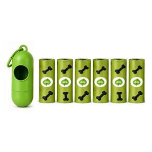 강아지 배변 봉투 키트, 봉투 디스펜서, 6롤 90개 반려동물 배변 봉투 포함, 산책, 하이킹 및 여행용 휴대용 홀더
