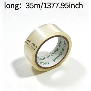 1롤 투명 포장 테이프 4CM X 35M, 강력한 접착력과 뛰어난 밀봉 성능, 택배 배송, 보관, 이사, 선물 포장, 사무실, 가정 및 학생 수공예용으로 적합한 내구성 좋은 테이프, 랜덤 색상의 내부 링 포함