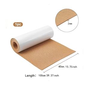 40cm 너비, 1m 길이, 2mm 두께의 코르크 보드, 접착제 포함. 코르크 포토 월, 가정용 게시판, 자체 접착식 DIY 프로젝트, 필기용 코르크 종이에 이상적