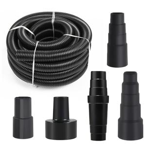 4미터 플렉시블 호스 및 어댑터 5개 포함 집진 시스템 - 내경 32mm, 목공용, 건식/습식 진공청소기용, 마이터톱, 테이블톱과 호환, 작업실용 진공청소기