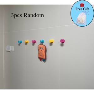 3개 나사 모양 후크와 1개 체리 번들 파우치, 강력 벽걸이 보조 후크 - 옷, 모자, 수건 걸기에 적합한 독특한 나선형 디자인 - 사무실 및 가정용 [브랜드: ]